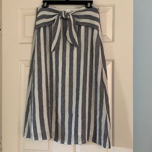 J.Crew Point Sur Tie-Waist Skirt in Nautical Linen